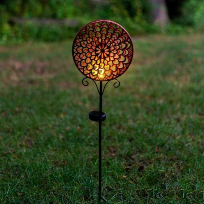 Solar LED Shadow Stake Lights Copper Petals TOE360