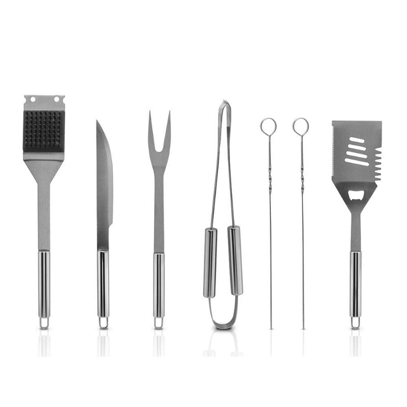 Stainless Steel 7 Piece Barbecue Utensils Set with Carrying Case PG94063