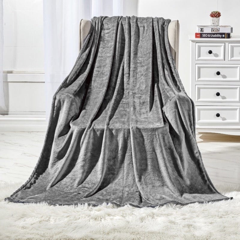 Super Soft Plush 50" x 60" Throw Blanket Grey 112475