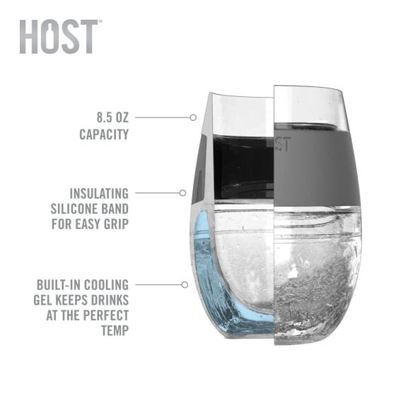 Host Wine Freeze Cooling Cups, Mint (Set of 2)