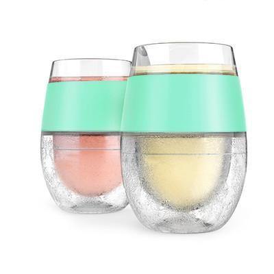 Wine Freeze Cooling Cups by Host Set of two - Mint 5165