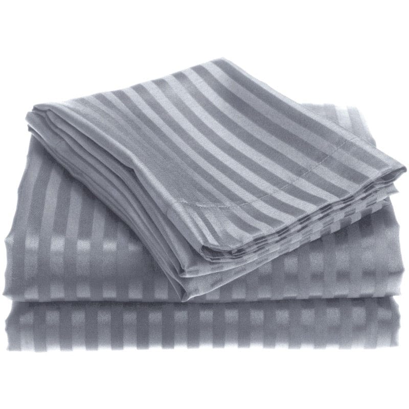 Wrinkle Resistant Embossed Ultra Soft Stripe Sheet Sets Grey / Twin 1800EMSHT-TWN-GRY