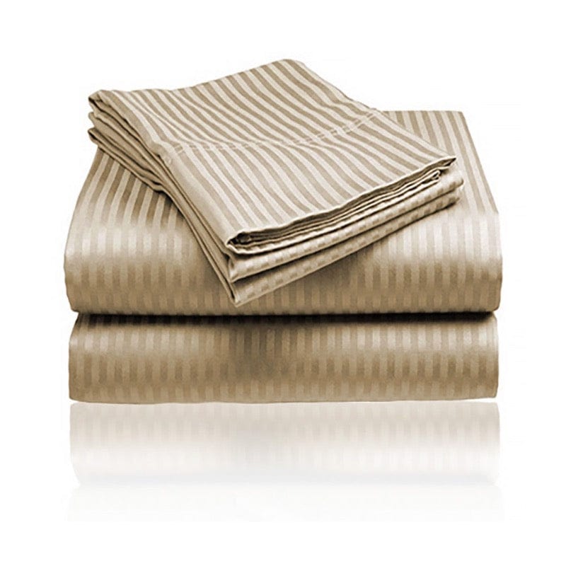 Wrinkle Resistant Embossed Ultra Soft Stripe Sheet Sets Mocha / Twin 1800EMSHT-TWN-MOC