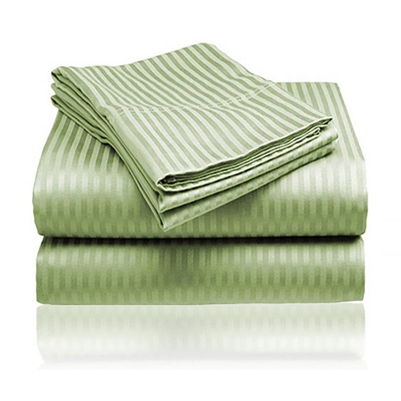 Wrinkle Resistant Embossed Ultra Soft Stripe Sheet Sets Sage Green / Twin 1800EMSHT-TWN-DKGN